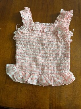 Pink Smocked Ruffle Camisole Top